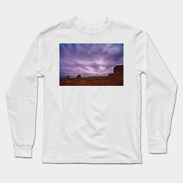 Monument Valley and Clouds4 Long Sleeve T-Shirt by StonePics